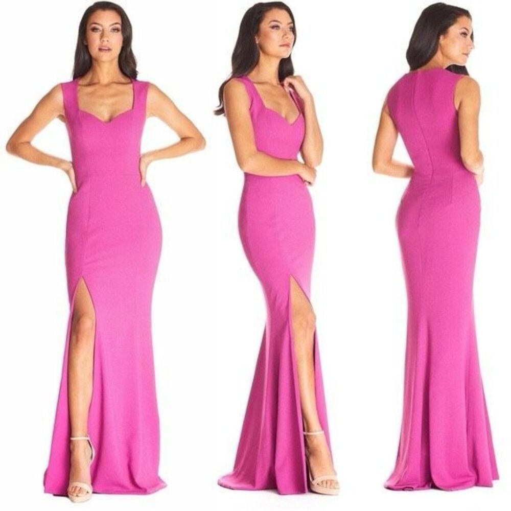 Dress the Population Monroe Hibiscus Side Slit Gown Dress Size Large Prom Formal